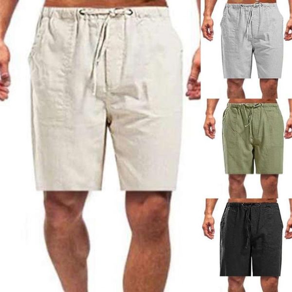 

men's shorts 2021 summer cotton mens knee length cargo men solid jogger casual beach clothing, White;black