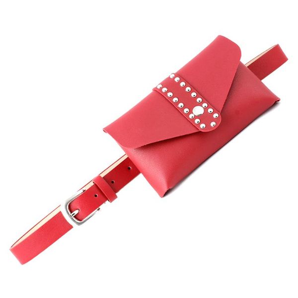 

women waist belt with rivet purse casual wallet small bag pouch solid fashion girls gifts pu leather daily packs bags