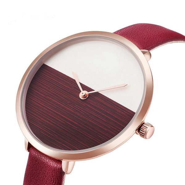 

ladies fashion watch belt contrast color minimalist design girl student quartz birthday gift leisure clock zegarek damski wristwatches, Slivery;brown