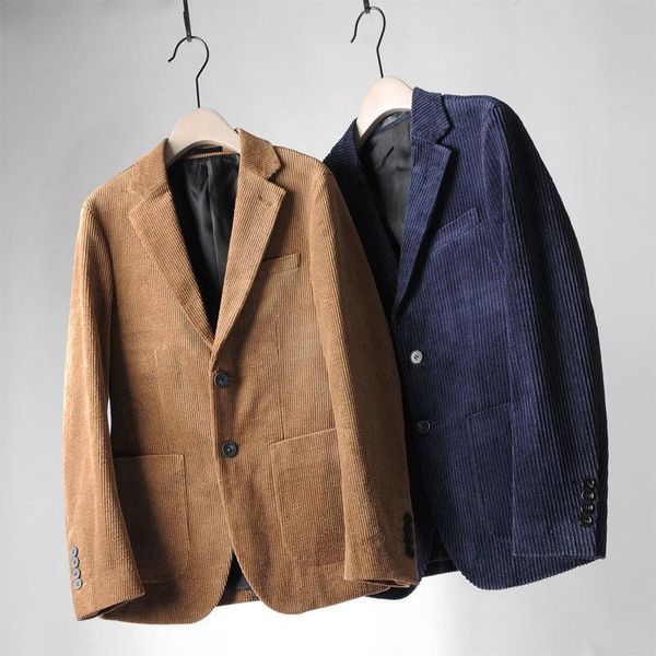 

men's suits & blazers mrmt 2021 brand fall thick patch pockets two buttons deng rui rong suit vintage blazer for male, White;black