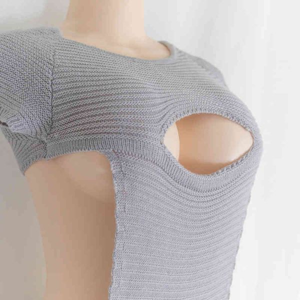 

lingerie for womens knit backless sweater one-piece anime bikini tank vest virgin killer cosplaycostumes open chest, Black;white