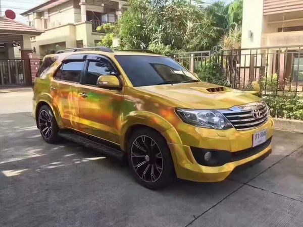 

glossy rainbow holographic luxury gold chrome vinyl diy car wrap decal with air bubbles 1.52x18m 5x59ft