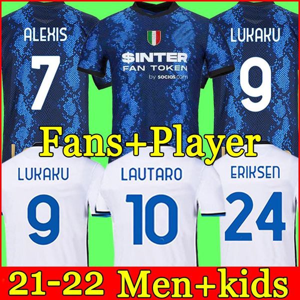 

player soccer jersey lukaku milan vidal barella lautaro eriksen alis hakimi 21 22 football shirt 2021 2022 forms kit away 4th fourth, Black;yellow