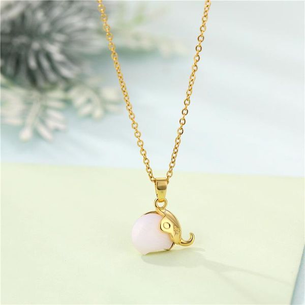 

style elephant necklace for women stainless steel lips clavicle chain animal pendant female jewelry with charms christmas necklaces, Silver