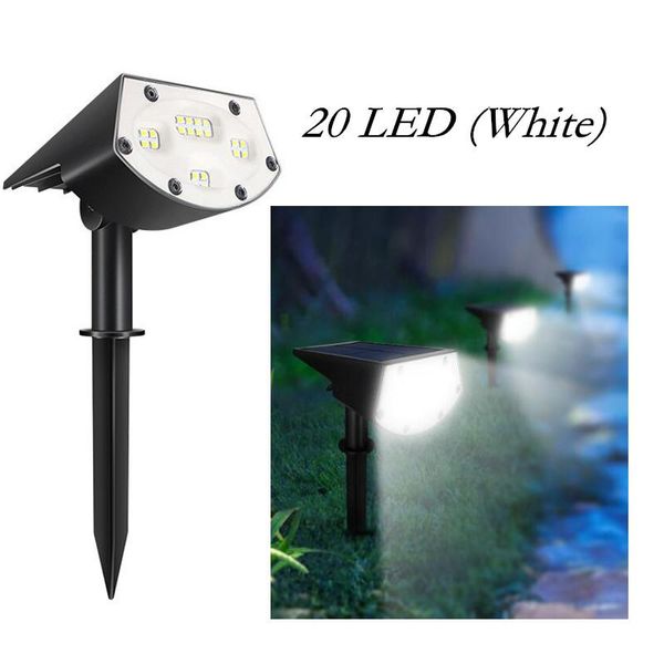 

lawn lamps 20 led solar light outdoor waterproof ip65 powered sunlight for garden decoration 6000k white color lights