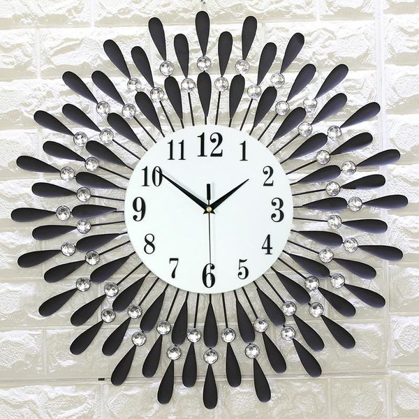 

wall clocks 3d creative clock wrought iron living room decoration electronic quartz relojes de pared decoraci n para el hogar