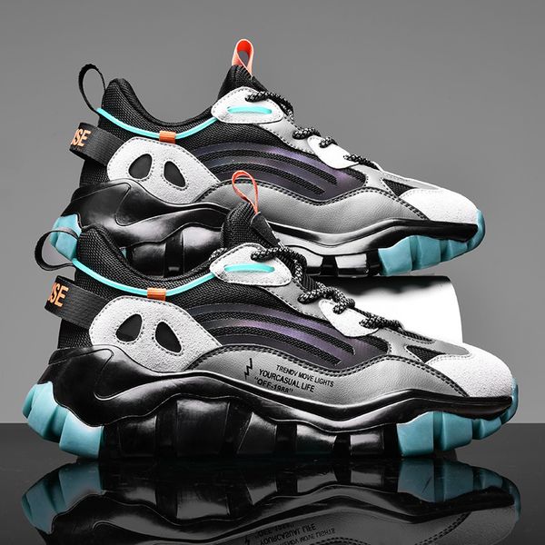 

464748 size dad shoes mens autumn 2020 new winter mens shoes warm ins tide heightened shoes mens trendy sneakers, Black;white