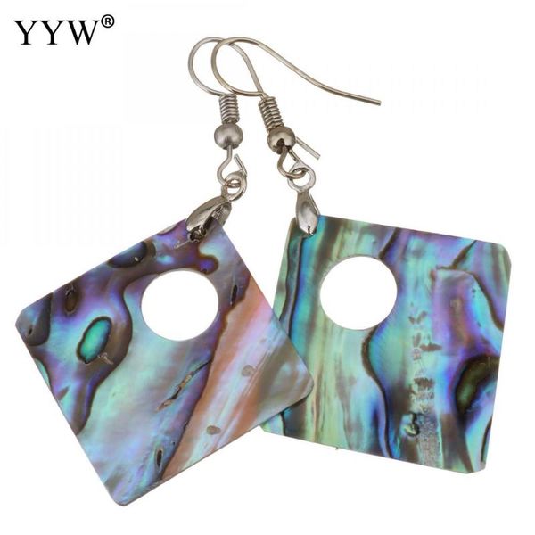 

dangle & chandelier shell earrings brass with abalone silver color plated for woman 56mm sold by pair