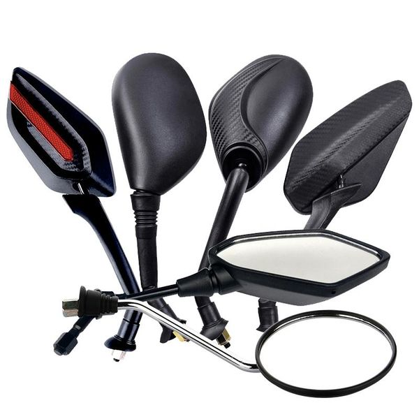 

motorcycle mirrors 1pair electric motorcycle&motorcycle rear view mirror scooter e-bike back side convex 8mm carbon fiber