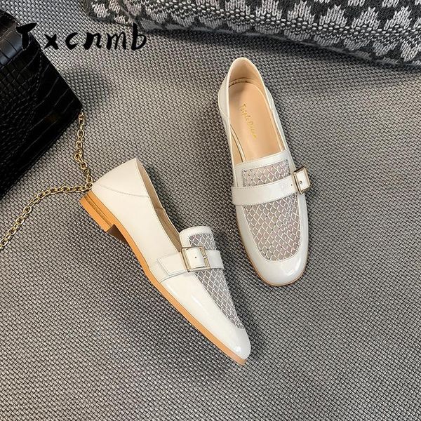 

dress shoes txcnmb 2021 cross tied women genuine leather pumps brand low heels shallow spring quality retro woman fashion, Black