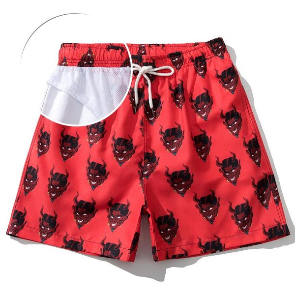 

#7437 summer loose casual men's short pant beach hawaiian pants printed holiday travel pantalones cortos de playa shorts, White;black