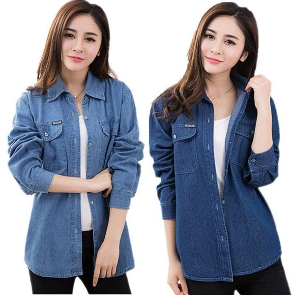 

women's blouses & shirts blouse women shirt denim spring autumn clothing long sleeve coat blusas ropa de mujer, White