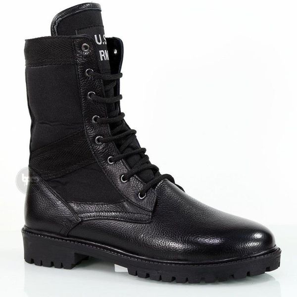 

men's jeans us army leather black boots millitary men, Blue