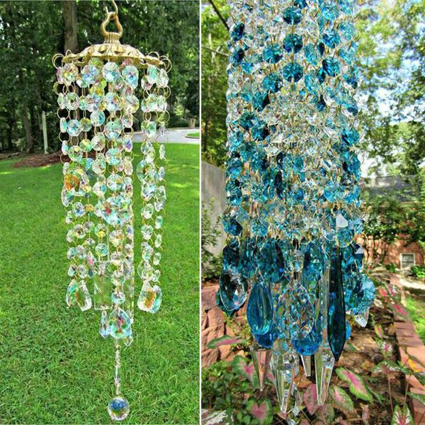 

decorative objects & figurines colorful crystal wind chimes home garden patio lawn hanging decoration ornament