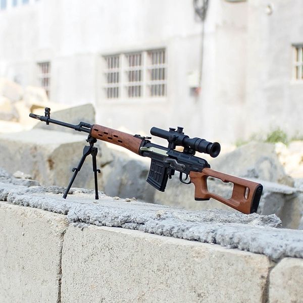 

54441:4 scale assemble svd alloy can not shoot diy metal removable model sniper rifle gun toy gift for children