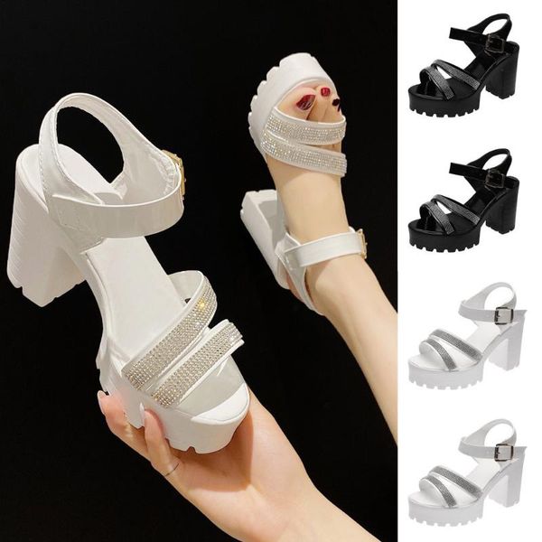 

summer platform wedge sandals fish mouth women's ladies fashion casual open toe strap buckle high heel shoes, Black