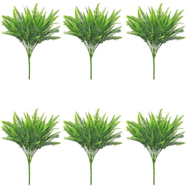 

artificial fern plants - boston bush faux indoor outdoor uv resistant greenery shrubs fake decorative flowers & wreaths