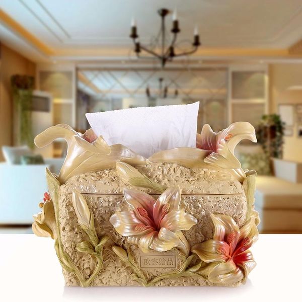 

bath accessory set pastoral paper towel box resin beautiful drawing living room bedroom tissue european style