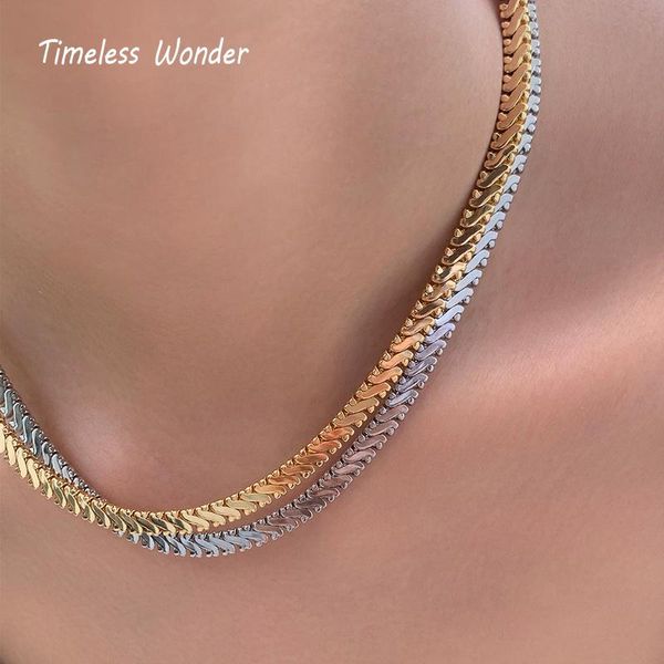 

chokers timeless wonder amazing pave snake chain choker necklace women jewelry punk ins designer party trendy goth rare egirl 6437, Golden;silver