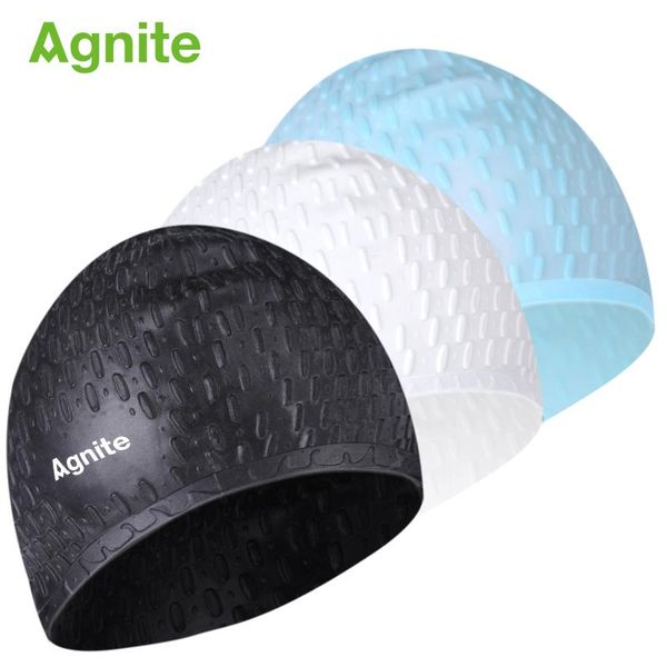 

agnite swimming cap silicone professional particles waterproof comfortable sport training caps wholesale