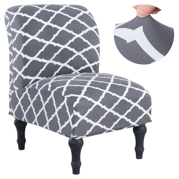 

printed armless chair cover slipper dining seat slipcover spandex removable covers