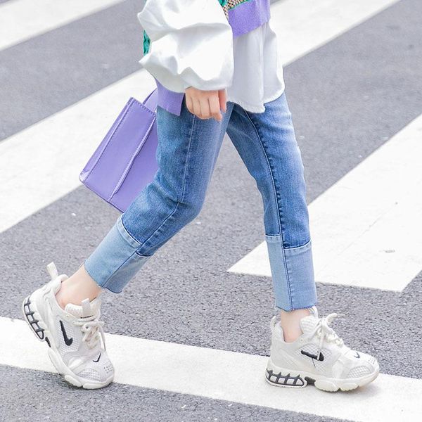 

jeans 2021 autumn girl 10 to 12 years teen girls fashion pants, Blue