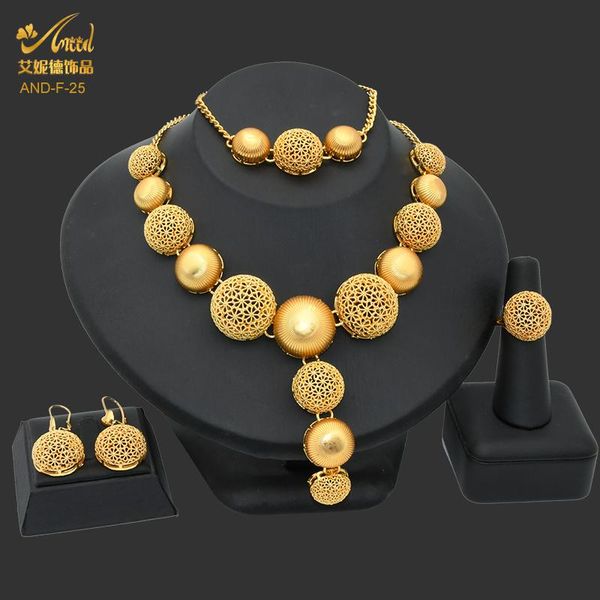 

earrings & necklace nigerian wedding jewelry set bridal bracelet ring sets dubai italian gold plated big african 24k jewellery, Silver
