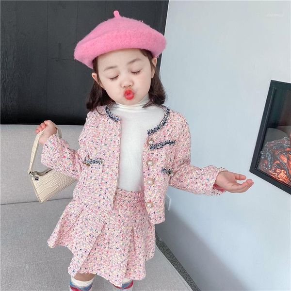 

autumn fashion baby girls clothing set elegant jackets+skirts 2pcs suits kids birthday party outfits sets, White