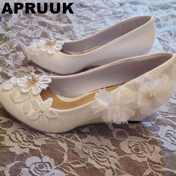 

dress shoes fashion wedges heels wedding woman female woman's white lace flowers bridal party handmade, Black