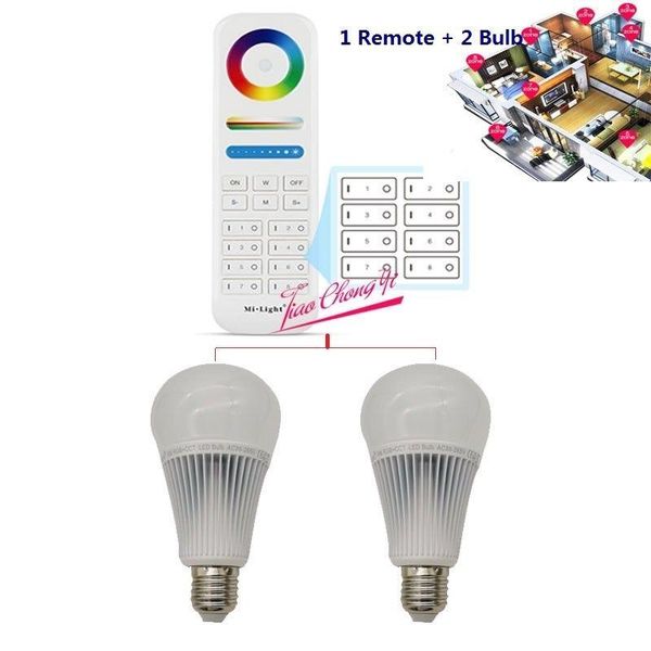 

strips 9w rgb+cct mi light led bulb e27 dimmable lamp + fut089 rgbw remote