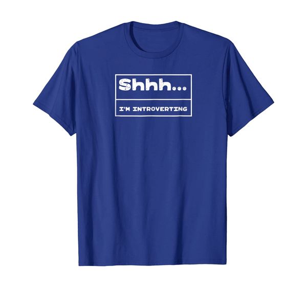 

shhh... i'm introverting - introvert tee shirt, White;black
