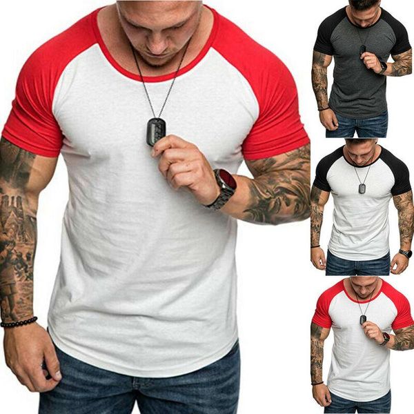 

men's t-shirts vicabo mens t shirt 2021 muscle t-shirt patchwork casual shrits for men short sleeve summer, White;black