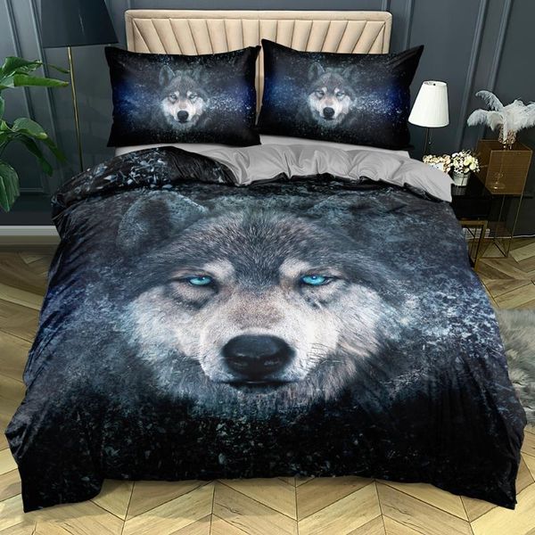 

bedding sets 3d custom-make animals comforter case wolves design king  full size home textile