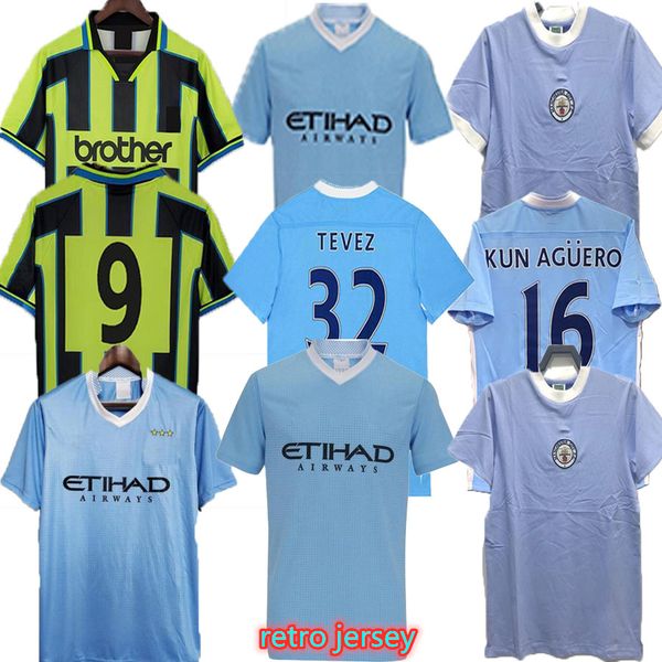 

11 12 retro toure yaya balotelli city soccer jersey home and away classic final 2011 2012 man kun aguero silva tevez 96 97 98 99 vintage foo, Black;yellow