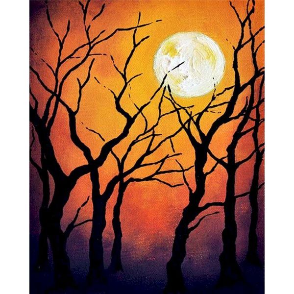 

paintings painting by number halloween moon wall art canvas modern hand painted oil for home decor shop landscape diy coloring paint gift