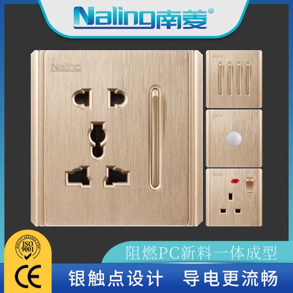 

naling 86 146 british 13a three multi five hole wall switch power socket