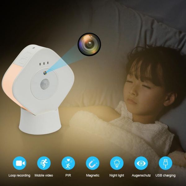 

mini cameras 2 in 1 camera smart home film with night light action 1080p vision sensor dv dvr video recorder