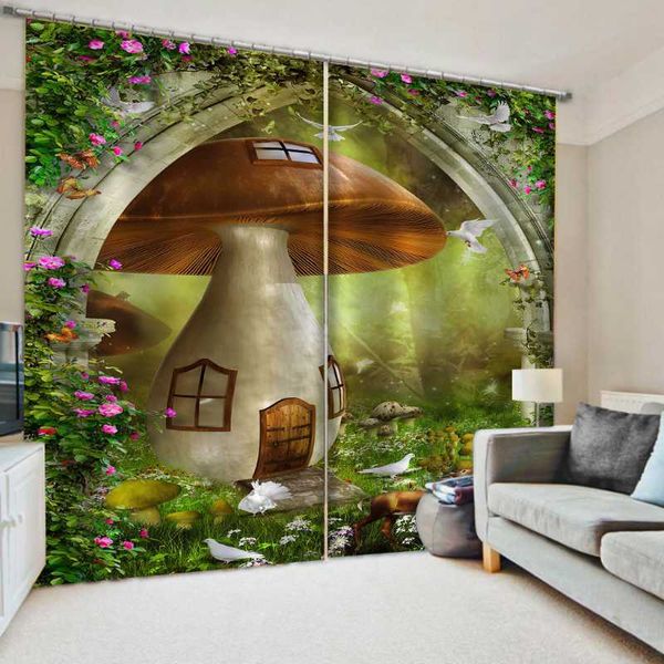 

luxury blackout 3d window curtains for living room po green washroom personality curtain & drapes