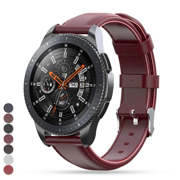 

watch bands eieuuk 22mm width genuine leather replacement band bracelet wrist strap for samsung galaxy (46mm)/gear s3, Black;brown