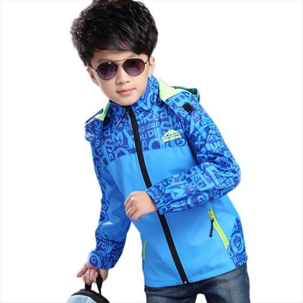 

children boys jacket casual coat kids windproof boy coats kid clothing 4 13 years spring autumn, Blue;gray