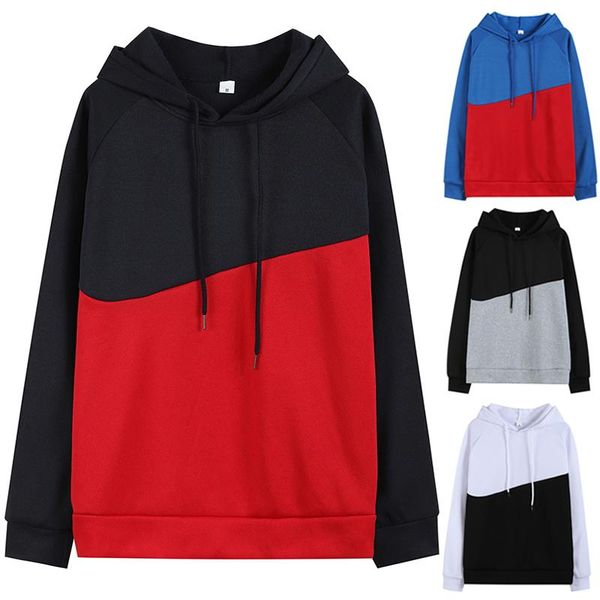 

men's hoodies & sweatshirts men woman fashion patchwork red black gray blue autumn winter fleece hip hop hoody male brand casual