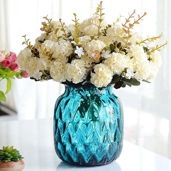 

heads diy silk artificial flower hydrangea handmade home party arrangement simulation gift bouquet wedding decoration decorative flowers & w