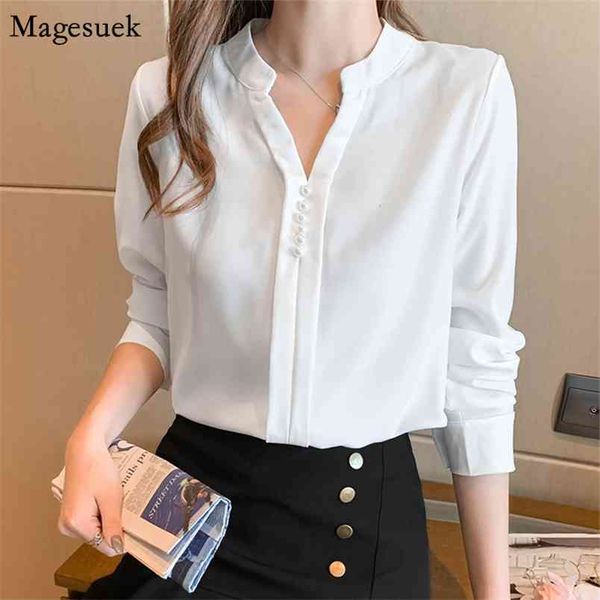 

elegant white shirt women korean fashion long sleeve loose plus size blouse pullover office s 11509 210512