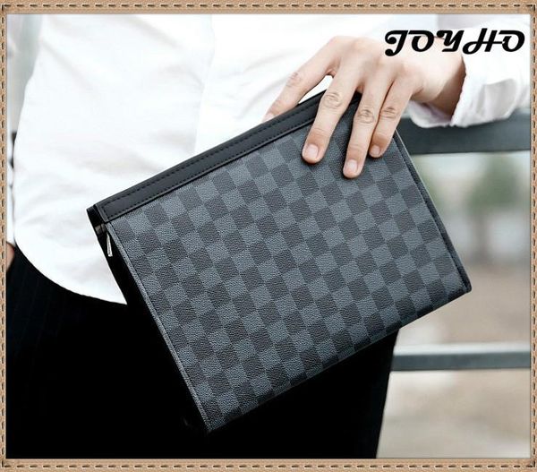 

fashion plaids handbag men's clutch bag leather women envelope zipper evening female clutches male handy wallets, Red;black