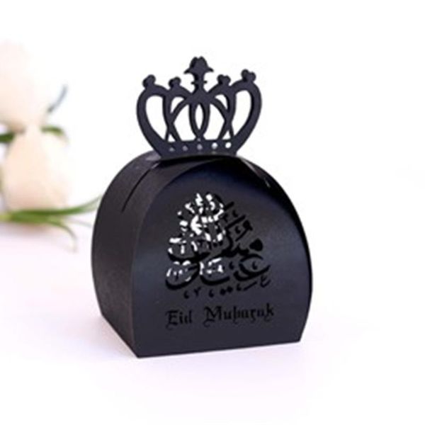 

gift wrap 50pcs eid mubarak laser hollow crown candy box ramadan decoration sugar storage chocolate 2022