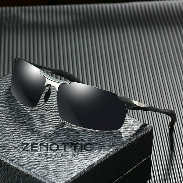

sunglasses rimless sports aluminum frame men polarized driver uv400 anti-glare goggles polaroid sun glasses, White;black
