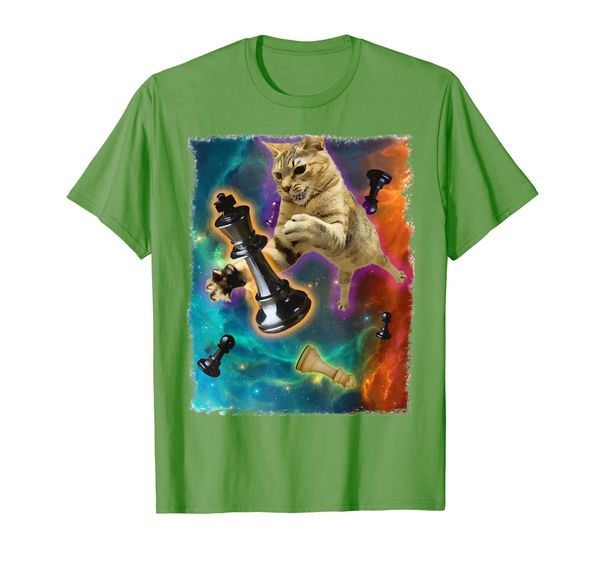 

cats in space chess set pieces t-shirt, White;black