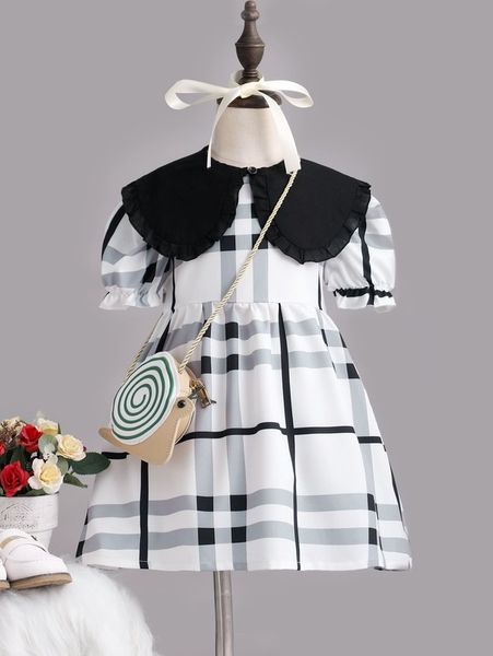 

toddler girls plaid a-line dress without bag she, Red;yellow