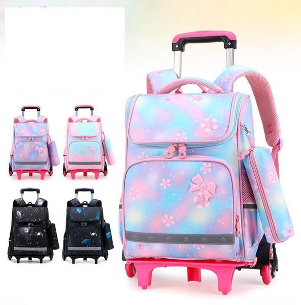 

school bags rolling backpack for girls orthopedic trolley bag boys kids wheeled with pen wheels