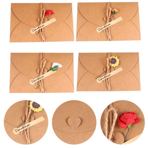 

greeting cards 8pcs christmas diy kraft paper dried flower
